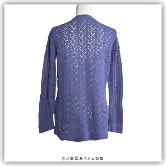 Pointelle Lightweight Knit Linen Pullover Sweater - Picture 2 of 6